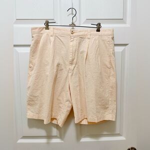 Dockers Mens Shorts Casual Stripes Size 36 Orange White